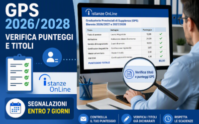GPS 2026/28: l’Ambito Territoriale di Caserta pubblica le indicazioni per la verifica dei punteggi